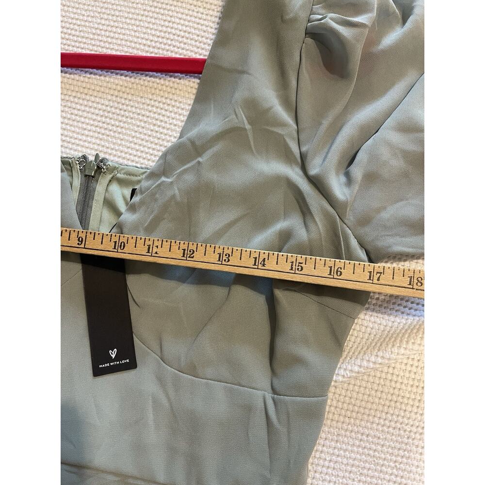 Lulus Tier Elegance Dress Women's Sage Brush Maxi Long Sleeve Tiered NWT L - Picture 6 of 8